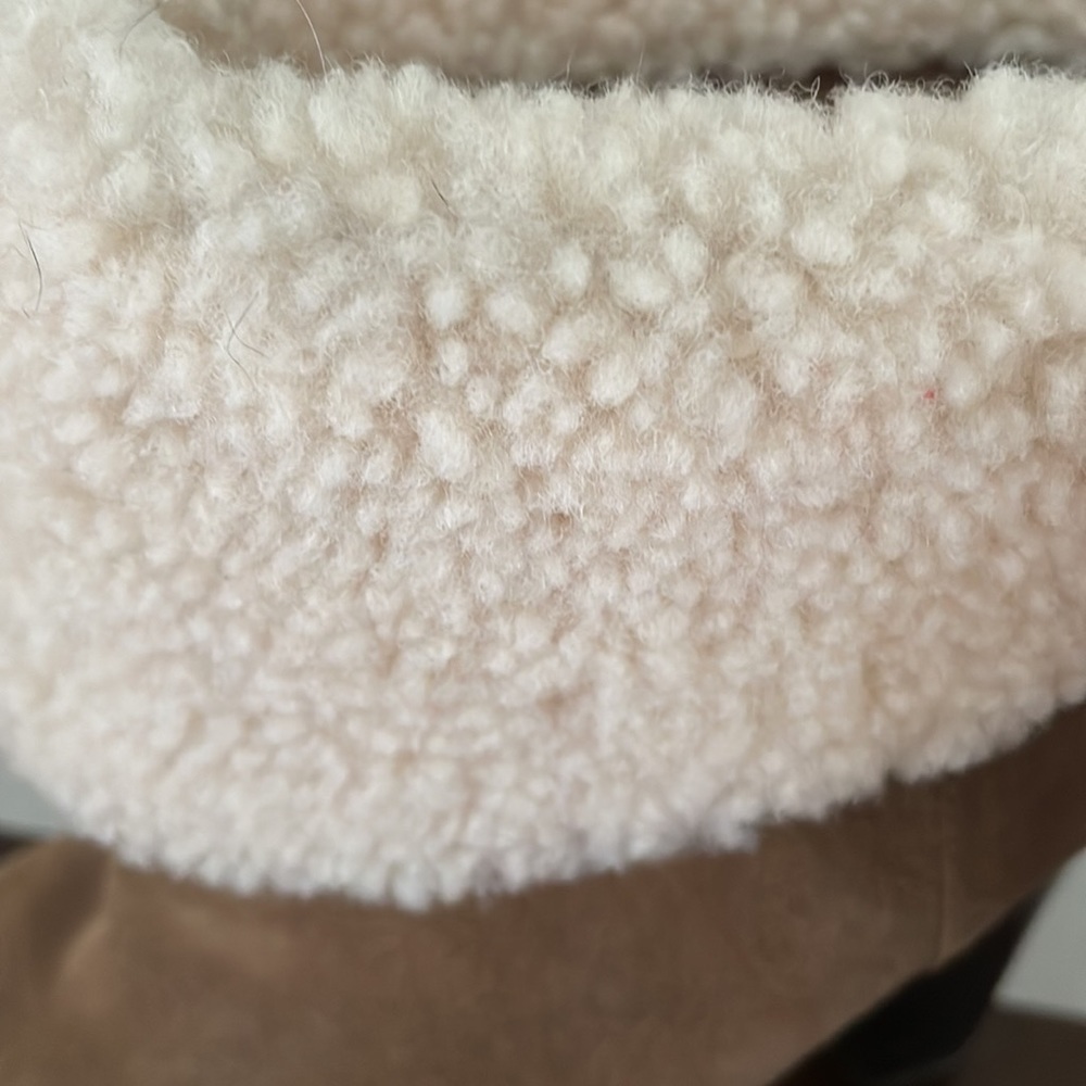 UGG FUR LINED HEEL BOOTIES TAN SIZE 6 - Picture 10 of 14
